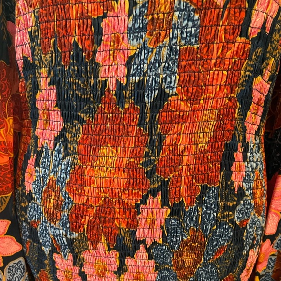 Farm Rio Garden Navy Smocked Mini Dress - Picture 7 of 16